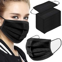 Disposable Face Mask Covering, Excellent Filitration (Black) 2x 50 per Box. - £6.22 GBP