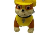 Paw Patrol Rubble Figure Yellow Orange 2.5&quot; Moving Head Legs Nick Jr. Dog - £6.65 GBP