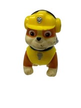 Paw Patrol Rubble Figure Yellow Orange 2.5&quot; Moving Head Legs Nick Jr. Dog - £6.72 GBP