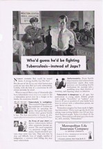 Metropolitan Life Insurance Print Ad Fighting Tuberculosis Instead Of Ja... - $6.92