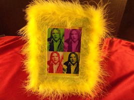 MEAT LOAF IN ANDY WARHOL PHOTOGRAPH STYLE IN YELLOW LACEY FURRY 6.5&quot; X 9... - $26.77