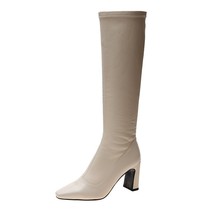 Women New Pointed Toe High Heels Long Boots Spring Shoes Woman Knee-high Booties - £48.67 GBP