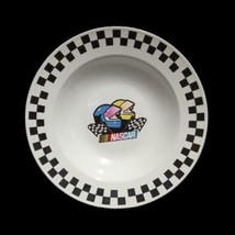 Gibson Designs NASCAR 3-Rim Soup Bowls 9 1/8”D Black White Checkered Nascar Logo - £28.48 GBP