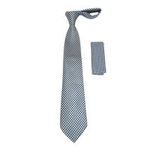 Men's Tie Hankie Set J.Valintin Private Collection R78 Black White Checkers - $17.50