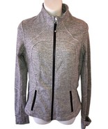 EUC LULULEMON Size 8 GHOST HERRINGBONE Forme JACKET Gray/White - £37.50 GBP