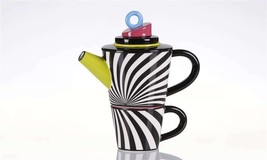 Tea for One Set Ceramic with Modern Contemporary Look 19 oz Teapot and 8 oz Mug
