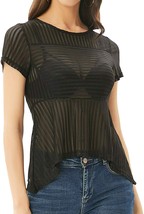 Grace Karin Mesh Tops Short Sleeve Sheer Blouse Sexy Shirt Clubwear Blac... - £12.37 GBP