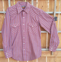 Vtg Western Fashions Shirt-Red Plaid-Snap Button Up-Cowboy Ranch Farm Rodeo - £19.03 GBP