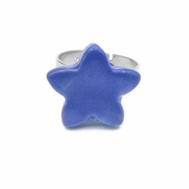 Anillo llamativo de estrella azul de cerámica hecho a mano para mujer,... - £42.92 GBP