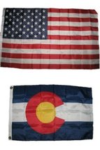 Wholesale Combo Lot 3x5 USA Flag State of Colorado Flag 2x3 2 Flags Banner BEST  - £7.77 GBP