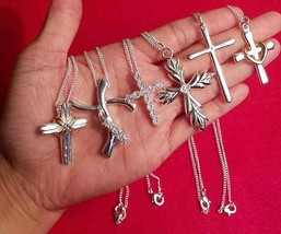 925 Sterling Silver Necklace with Cross Pendant and more &quot;Choose&quot; - $7.92+