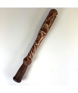 Vtg Hand Carved Wooden Folk Art Club Animals Owl Eagle Birds 19” Long - $29.00