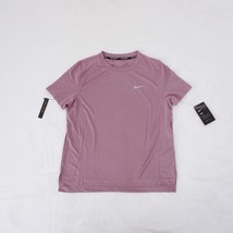 Nike Women Dri-FIT Miler Running Top Mesh Fabric AT4196-515 Dusty Mauve ... - £17.16 GBP