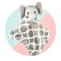 Hudson Baby HB Elephant Gray Circles Lovey Security Blanket Lovie Plush Toy 14&quot; - £9.59 GBP