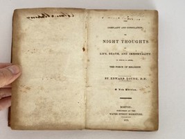 1833 Antique The Complaint or Night Thoughts Poem by Edward Young Hardco... - £39.27 GBP