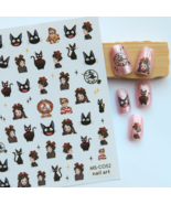 Kiki&#39;s Delivery Service Nail Stickers: Anime Ghibli Jiji Nail Art - $8.35 CAD