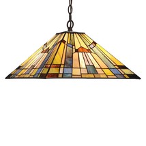 Chloe Lighting CH33293MS16-DH2 Kinsey Tiffany-Style 2 Light Mission Hanging Pend - £98.97 GBP