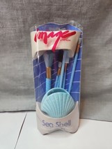 Vintage Mon Image Paris Presents Sea Shell Blue 6 Piece Makeup Brush Set - £14.85 GBP