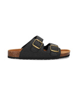 Sandales véganes noires unisex semelle matelassé sangles boucles talon d... - $94.00
