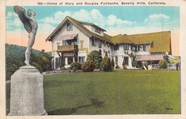Beverly Hills Ca~Home Of Mary Douglas FAIRBANKS~1920s Postcard - £6.69 GBP