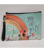 Katie Doucette You Go Girl! Rainbow Flower Cosmetic Bag / Wristlet / Pou... - $276.67 MXN