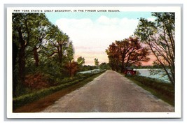 Great Broadway Finger Lakes New York NY UNP WB Postcard Q23 - £3.09 GBP