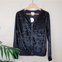 NWT Wanna B | Black Velour Zip Jacket, size medium - £15.21 GBP