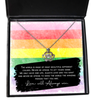 Gay Necklace Always Love Who You Want Crown-MC-NL  - £51.64 GBP