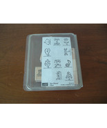 Stampin up year round cheer 2001 set of 12  small mounted stamps flower,... - $380.00 MXN