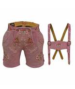 Women Leather Lederhosen Bavarian Outfit Ladies Oktoberfest Costume Short - $109.99