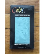 NEW Vintage 80s Color Codes Magnetic Shower Curtain Liner Turquoise Blue... - $457.31 MXN