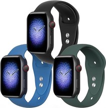 3 pcs Soft Silicone Sport bands Compatible with Apple Watch Band 38mm 40mm 41mm - £7.52 GBP