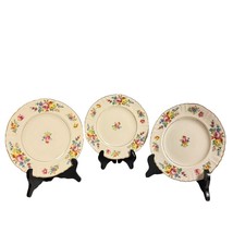 7.5” Replacement China Plates Floral Pattern Gold Trim Syracuse China Tea Party - $18.88