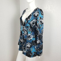 Pendleton Sweater Silk Cashmere Cotton Floral Cardigan Black Blue Grey Multi L - £37.34 GBP