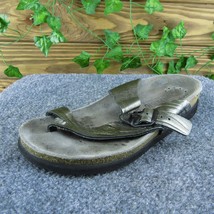 Mephisto  Women Flip Flop Sandal Shoes Pewter Leather Size 37 Medium - £19.78 GBP