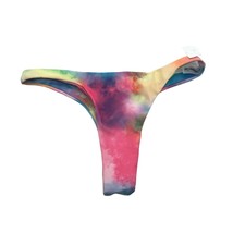 Blooming Jelly Bikini Bottoms Very Cheeky Tie Dye Pink Blue Colorful S - $6.89