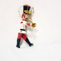 Marching Band Trumpet Player Toy Soldier Ornament 5.5&quot; Wood Christmas Holiday - £14.46 GBP