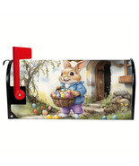 Easter Bunny with Eggs Fabric Standard Size Mailbox Cover - 18&quot; x 21&quot; - $7.57
