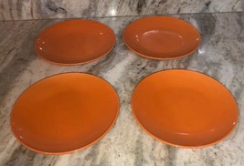Royal Norfolk 7 1/2&quot; Dessert Snack Plates Set Of 4-Orange Thanksgiving H... - $59.28