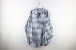 Vintage 90s LL Bean Mens XLT Spell Out Long Sleeve Collared Button Shirt Plaid - £35.52 GBP