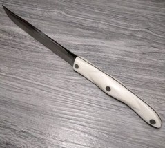 Cutco 1729 JJ Serrated Carver Knife Pearl White Handle Pre Owned - $40.46