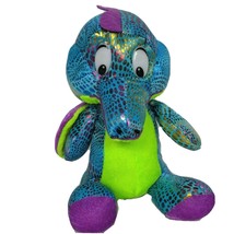 Asia Direct Blue Green Purple Shiny Dragon Plush Stuffed Animal 2014 8.5&quot; - $23.75