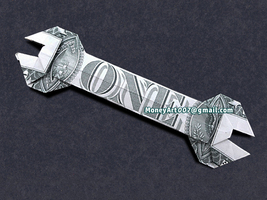 Dollar Origami WRENCH with REAL MONEY Handmade Tool Christmas Cash Art Gift - $9.95+