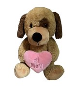 Animal Adventure Plush Puppy Dog #1 Mom Mother Brown Tan Heart Valentine... - $13.83