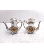 Metal Japan Mini Teapot Salt and Pepper Shakers No Emblem To the Fronts ... - £5.26 GBP