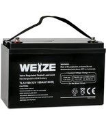 WEIZE 12V 100AH Deep Cycle AGM SLA VRLA Battery for Solar System RV Camping - $139.90