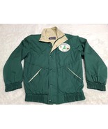 Vintage King Louie Green Racer Bomber S Jacket Zip Lined FOLLOW ME VET V... - £6.03 GBP