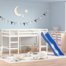 Kids&#39; Loft Bed with Slide White 80x200 cm Solid Wood Pine - £138.86 GBP