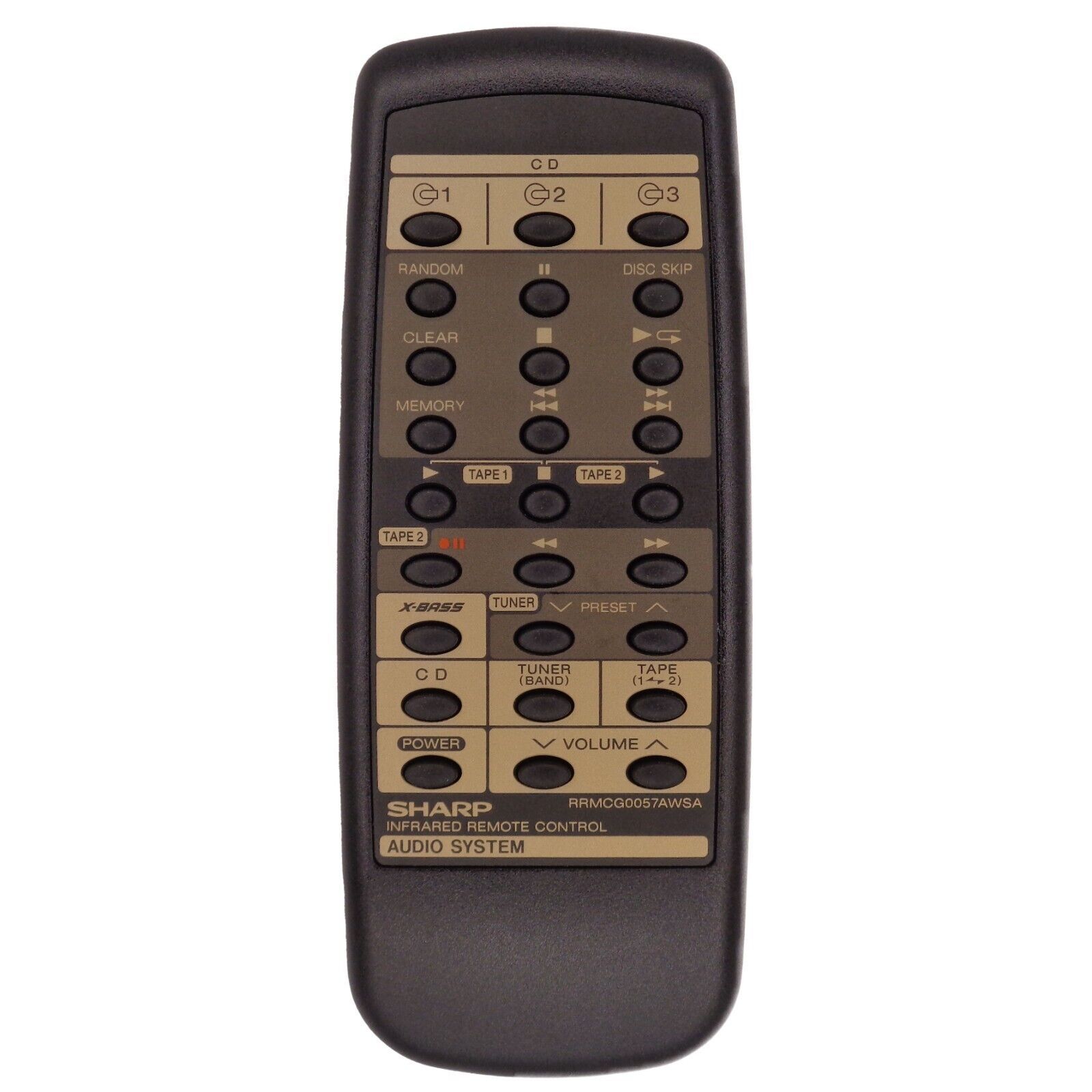 Sharp RRMCG0057AWSA Audio System Remote CDC2610, CDC2600, CDF600, DDE600, CDE600 - $10.29