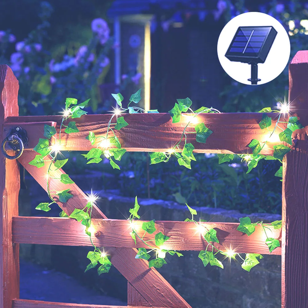 LED Solar Ivy String Lights, Outdoor  Vine Lights Gar Fairy String Lights Green  - £61.28 GBP